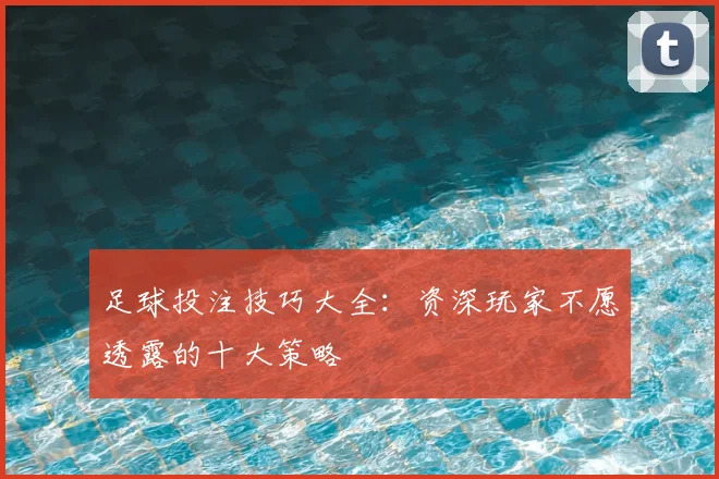 足球投注技巧大全：资深玩家不愿透露的十大策略